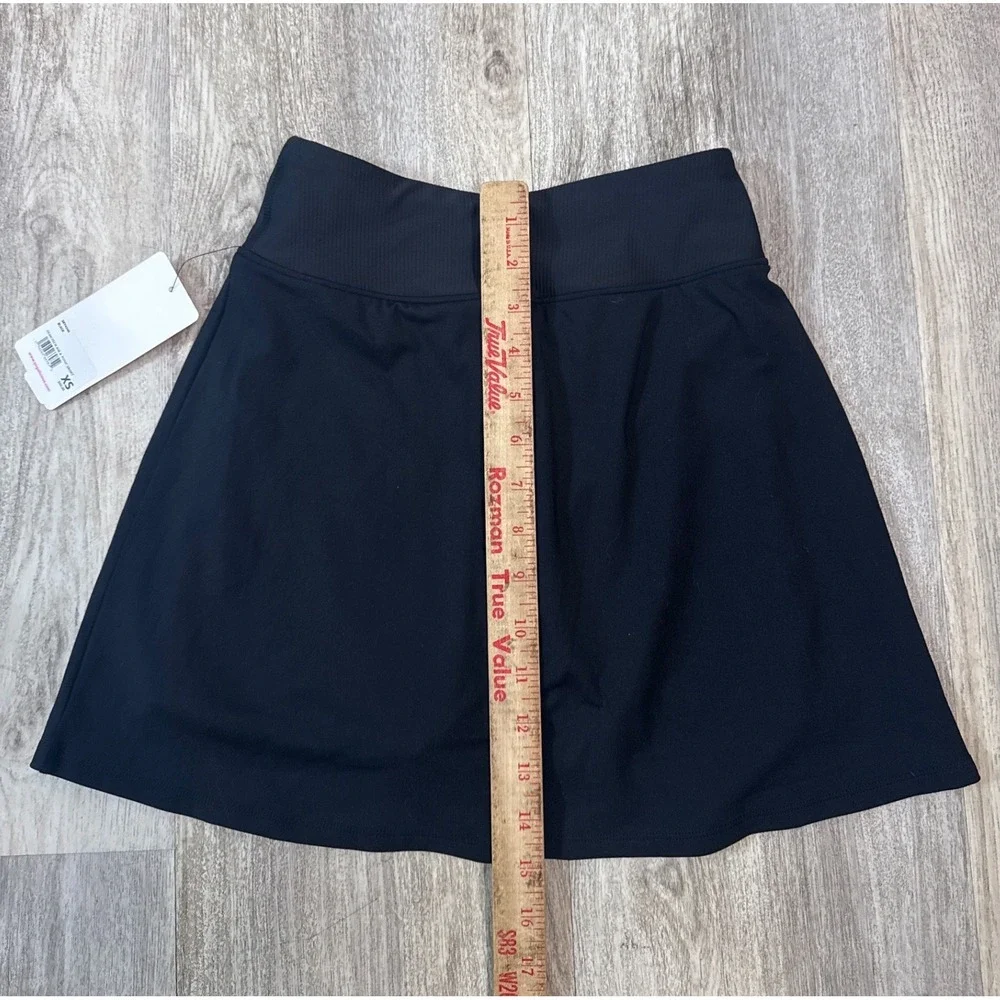 Yogalicious Nudetech Rib & Tonic Skort Black XS Tennis Skirt UPF 50+ SKY4348 NEW